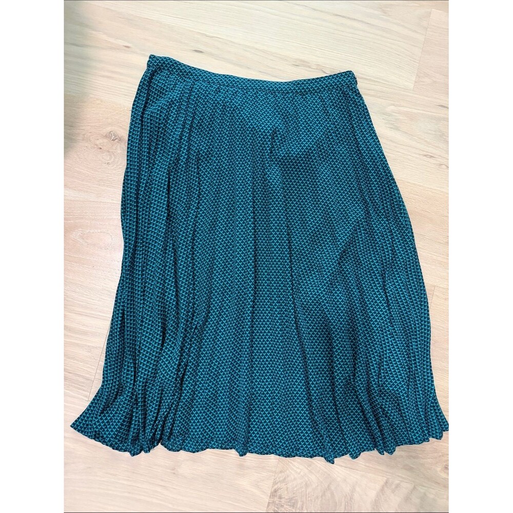 Louche Navy & Teal Geometric Skirt-Plus Size